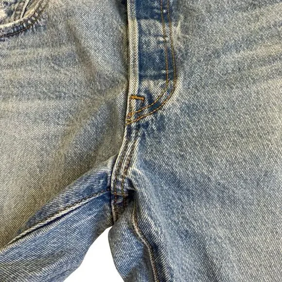 Levi’s 501 Original Cropped Womens Jeans Light Wash Distressed Vintage Wash 26 - Picture 8 of 16
